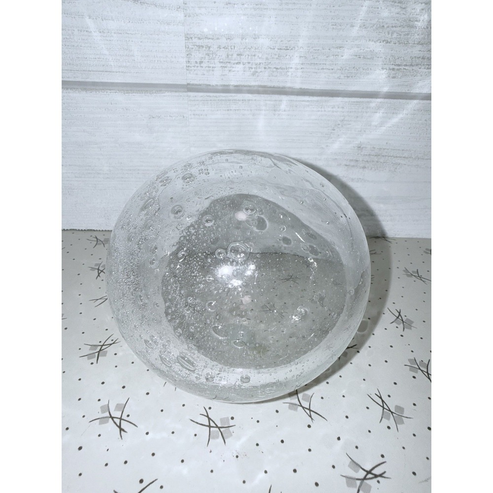 Vtg Mexican Mouth Blown With Controlled ‎ Bubbles Orb Sculpture Paperweight